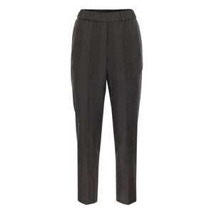 PESERICO Women's Chevron Pattern Straight Leg Pants Women ANTHRACITE